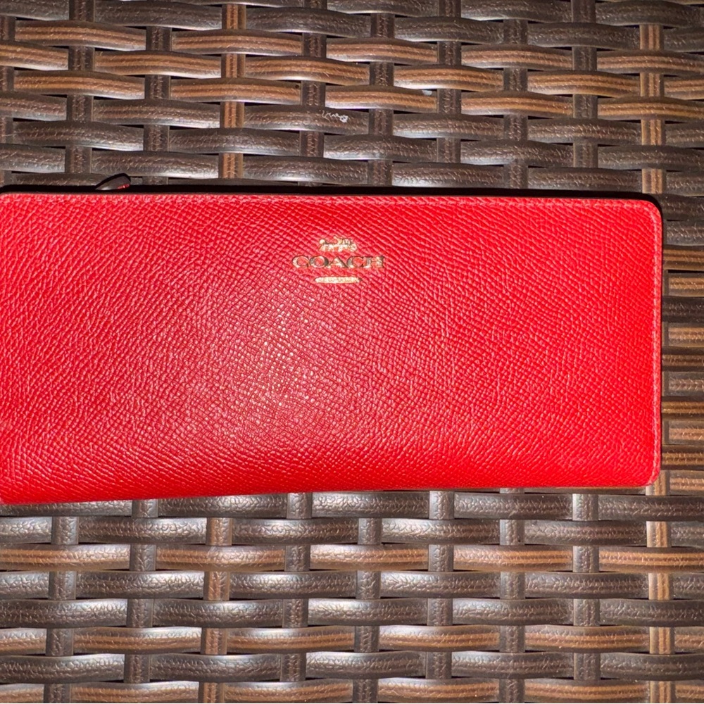 Coach Vibrant Red Leather Wallet